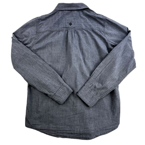 PrAna Slim Fit Shirt Mens Size Large Button Up Gray Roll Tab Long Sleeve - Picture 7 of 11